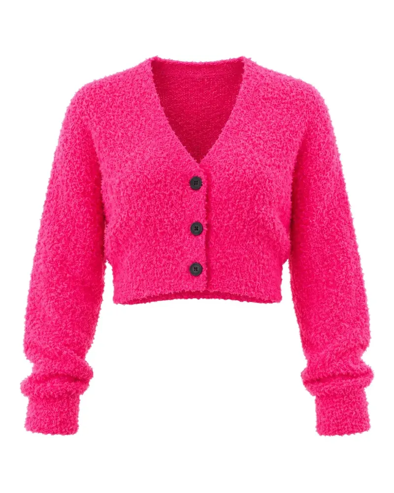 Karl Lagerfeld bouclé cropped cardigan - Rosa Rosa
