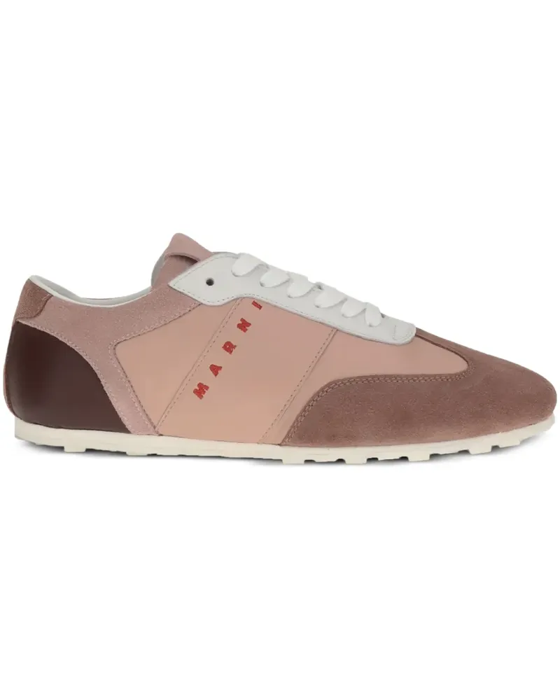 Marni Bestickte Sneakers mit Wildledereinsatz - Rosa Rosa