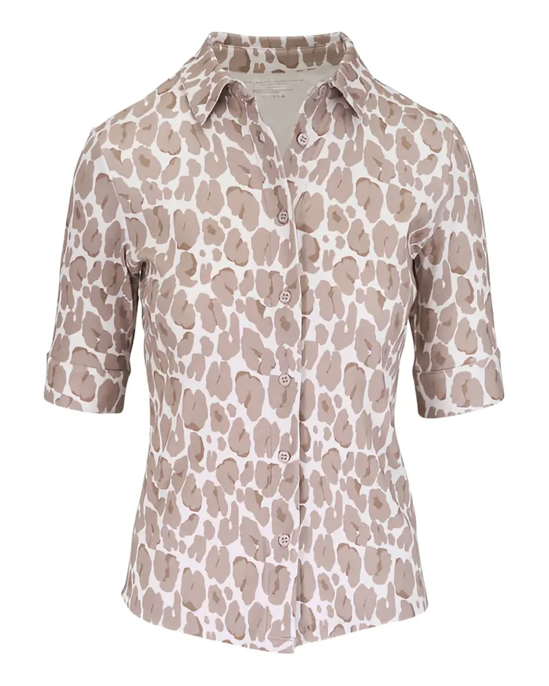 Majestic leopard-print button-down shirt - Nude Nude