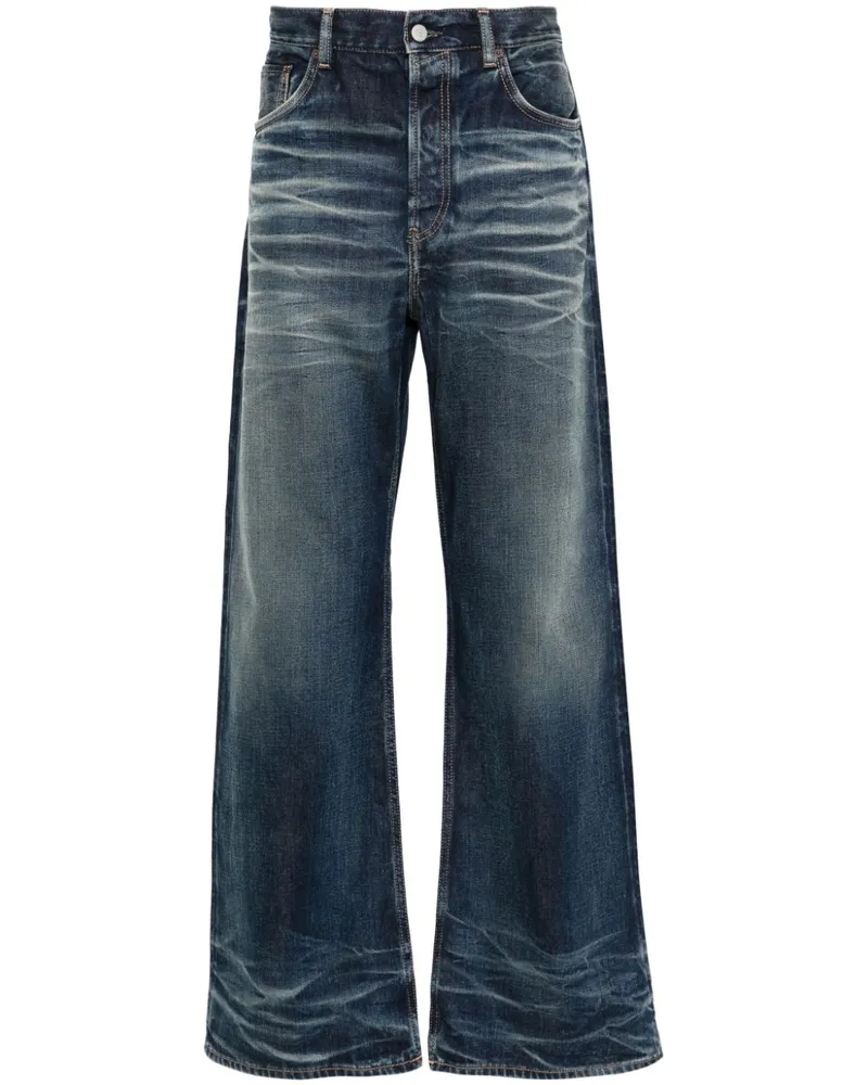 Acne Studios Straight-Leg-Jeans mit Tragefalten Blau