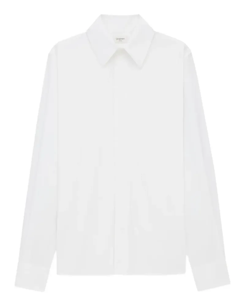 Saint Laurent Hemd aus Popeline - Weiß Weiß