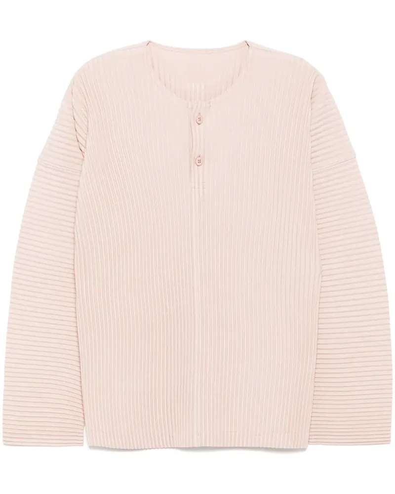 Issey Miyake Langarmshirt mit Falten - Rosa Rosa