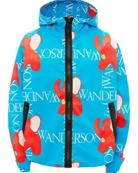 J.W.Anderson Kapuzenjacke mit Logo-Print Blau