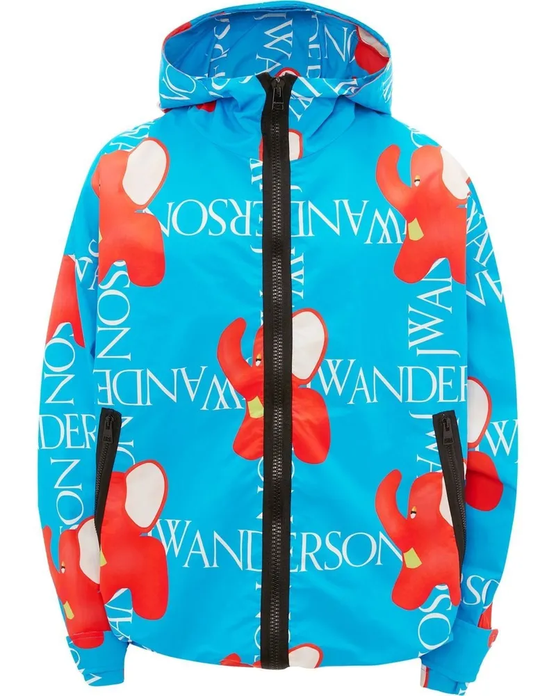 J.W.Anderson Kapuzenjacke mit Logo-Print - Blau Blau