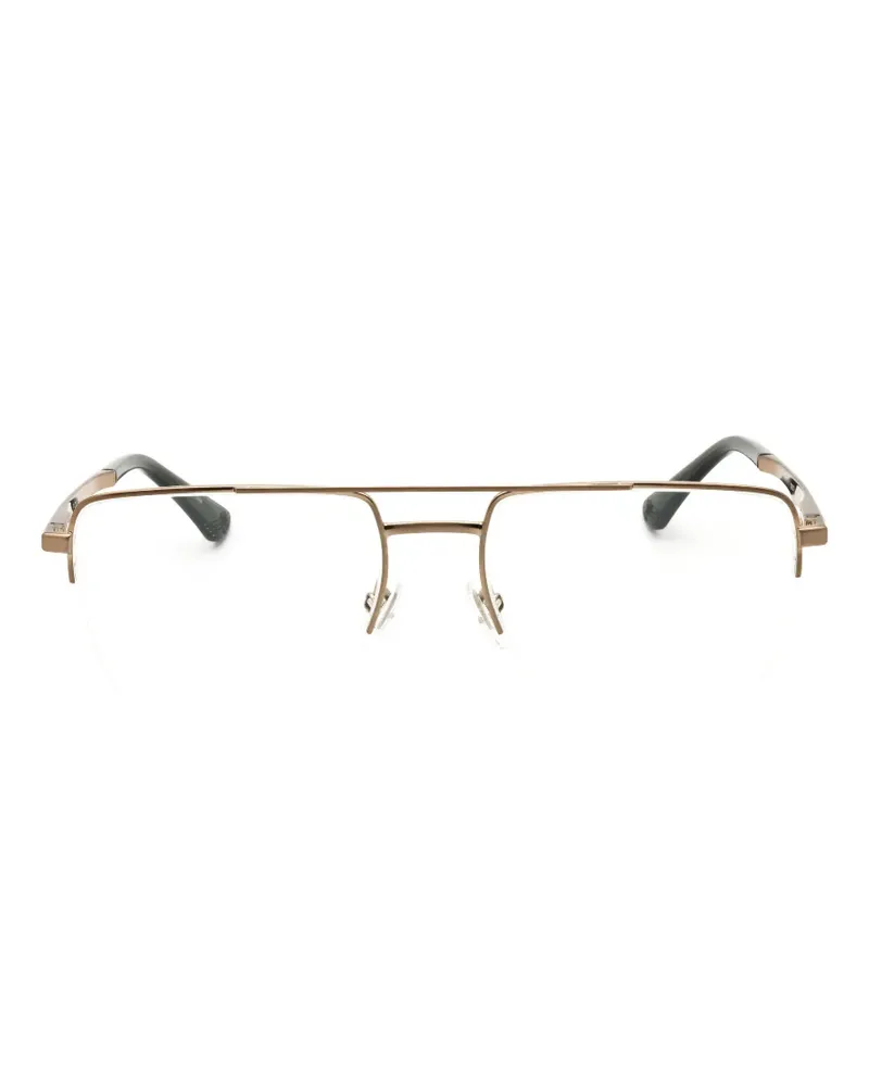 Police Brille mit eckigem Gestell - Gold Gold