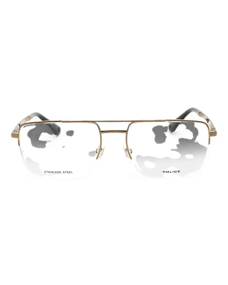 Police rectangle-frame glasses - Gold Gold