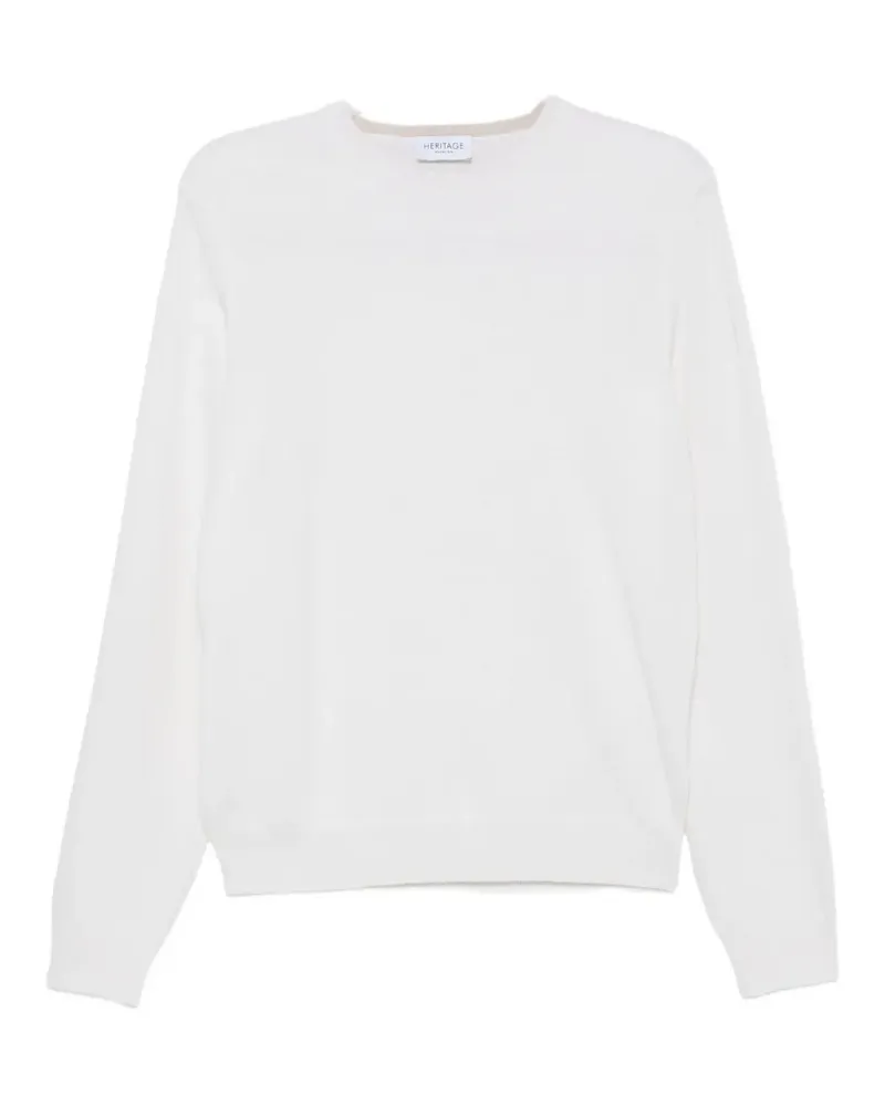 Heritage Pullover mit rundem Ausschnitt - Weiß Weiß