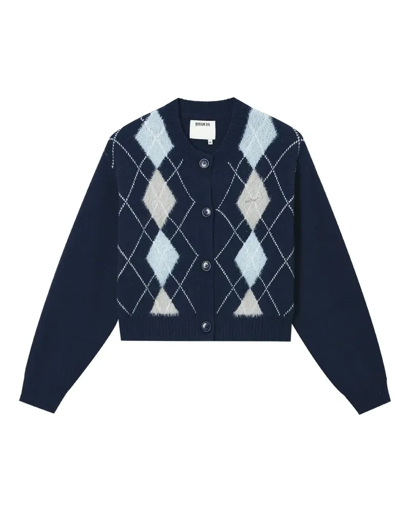 Musium Div. Cardigan mit Argyle-Muster - Blau Blau