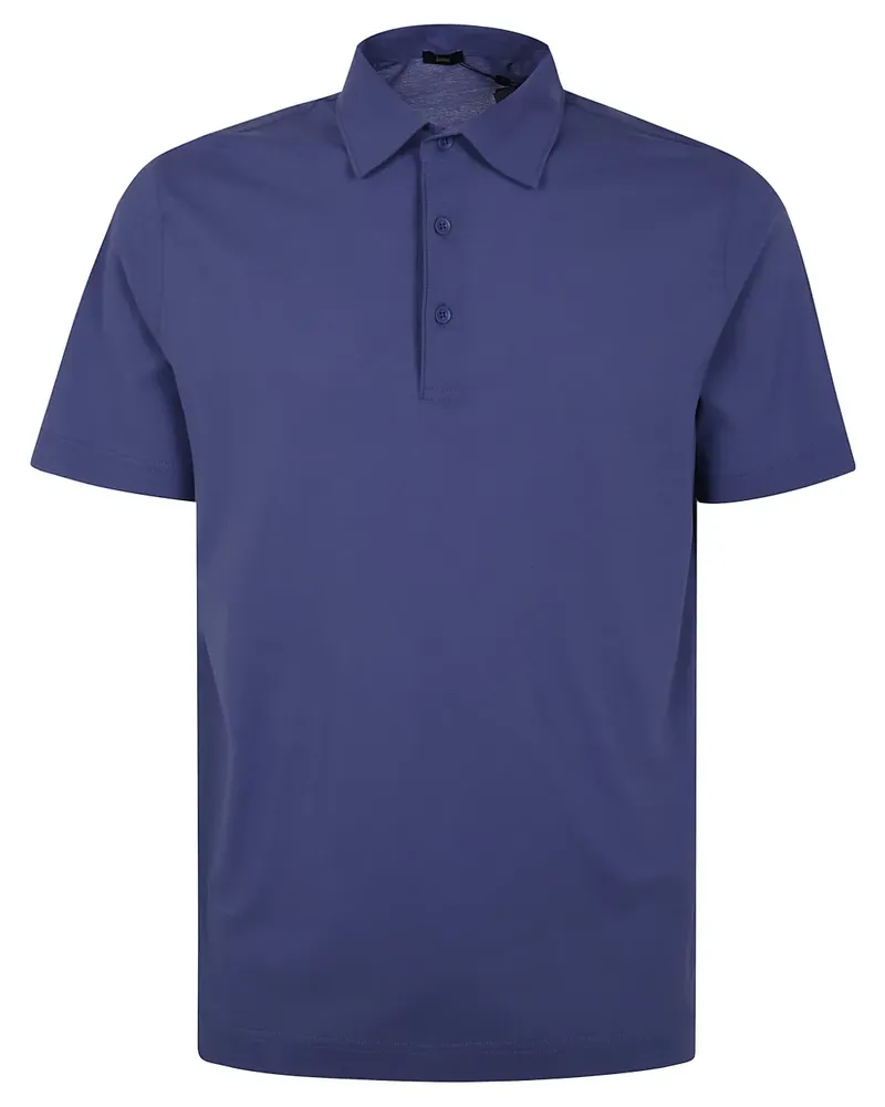 Herno Poloshirt mit Knopfverschluss - Blau Blau