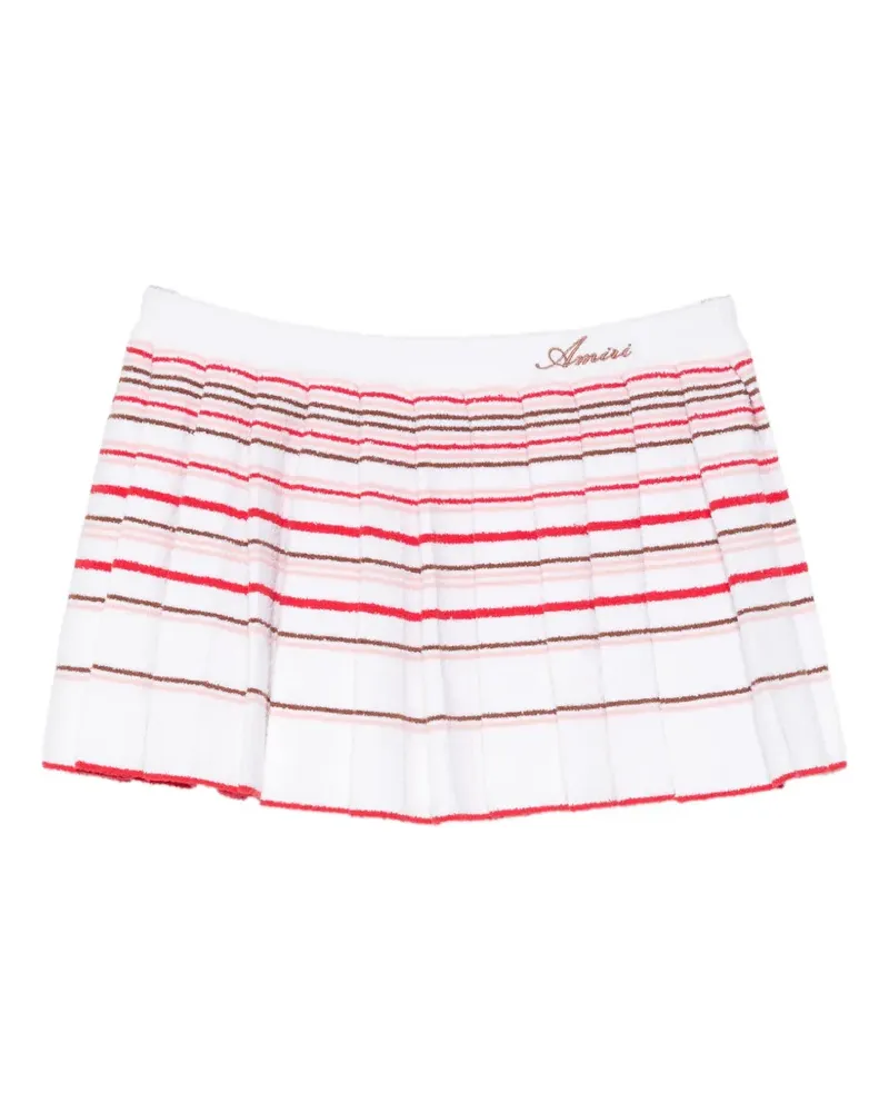 Amiri striped pleated mini skirt - Weiß Weiß