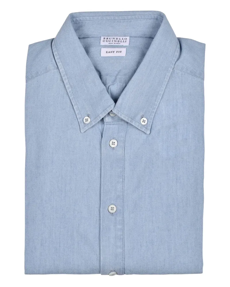 Brunello Cucinelli Button-down-Hemd aus Baumwolle - Blau Blau