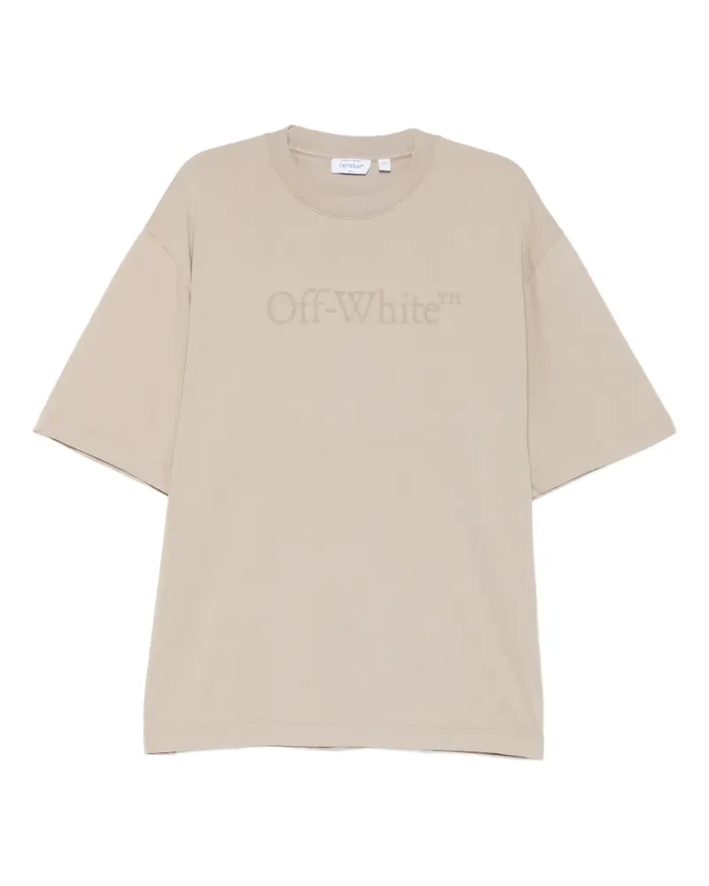 OFF-WHITE logo-print cotton T-shirt - Nude Nude