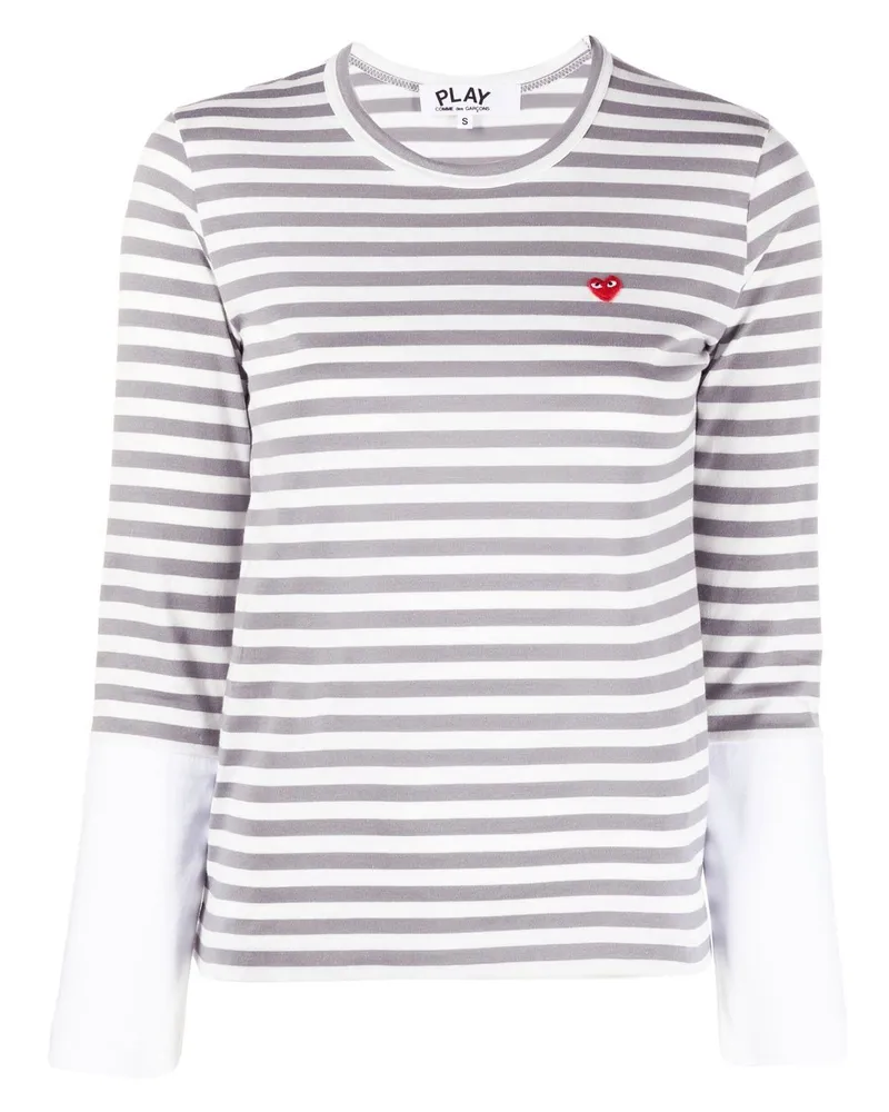 Comme des Garçons Langarmshirt mit Querstreifen - Grau Grau
