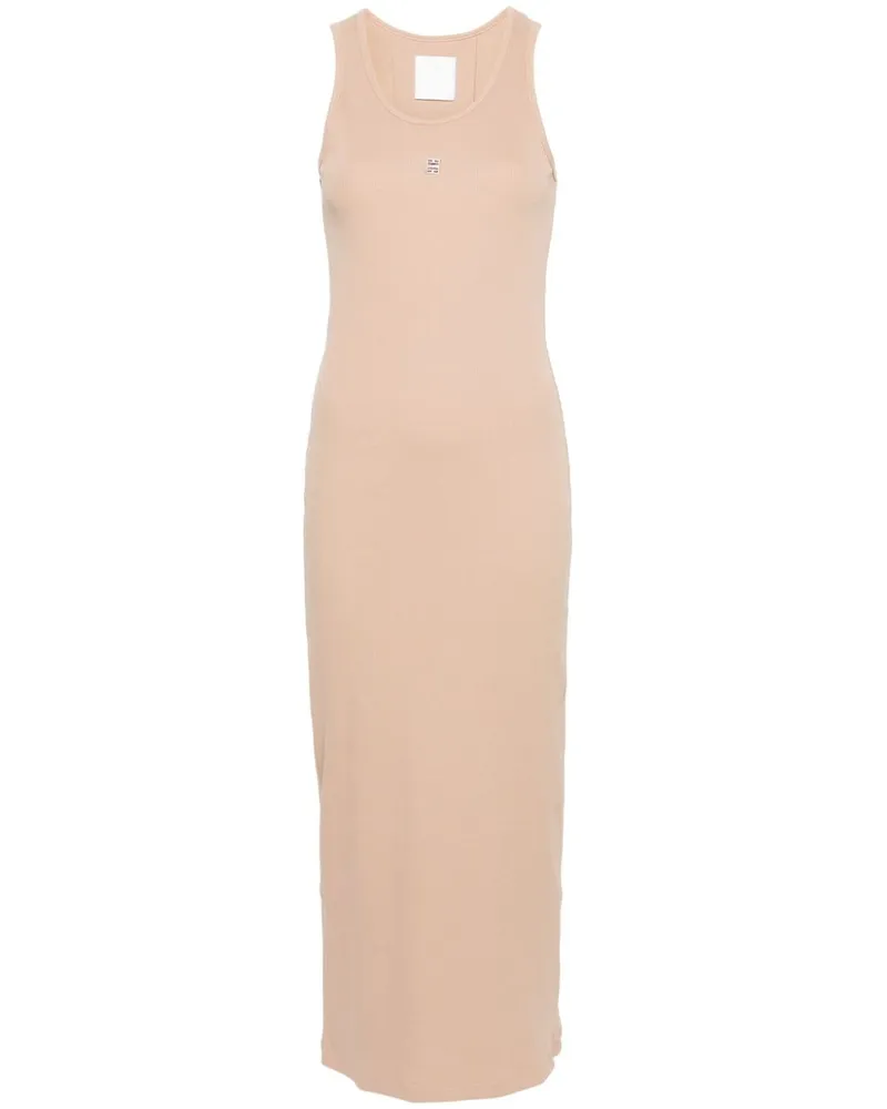 Givenchy Geripptes Maxikleid mit 4G-Schild - Nude Nude