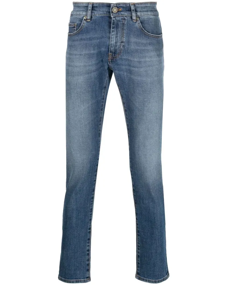 PT TORINO Gerade Jeans mit Logo-Patch - Blau Blau