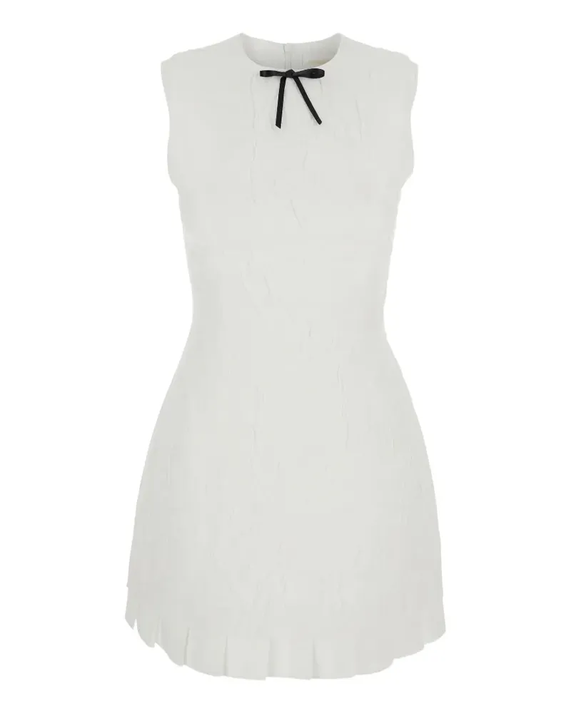 SHUSHU/TONG tie-detail sleeveless pleated mini dress - Weiß Weiß