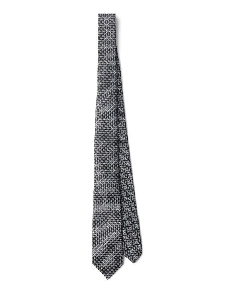 Prada patterned silk tie - Grau Grau