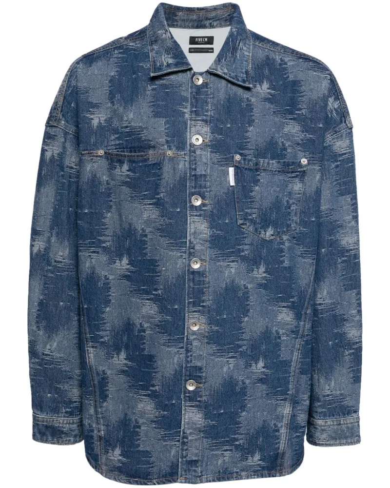 FIVE CM Hemd im Distressed-Look - Blau Blau