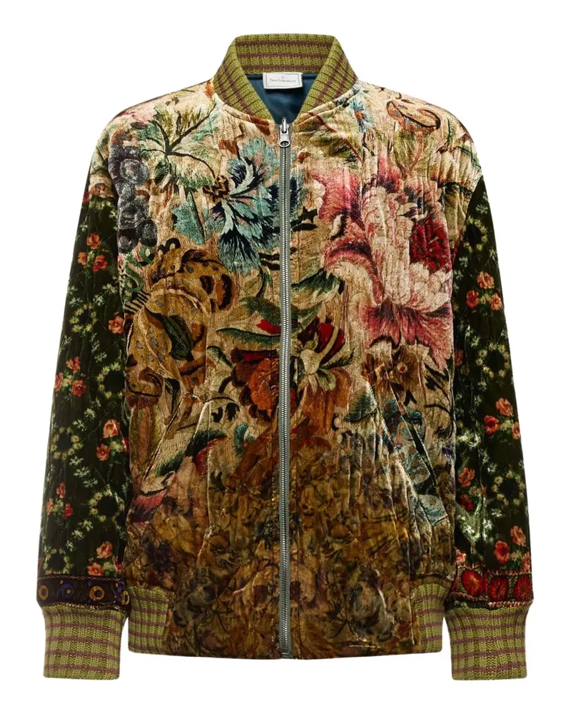 Pierre-Louis Mascia floral-tapestry velvet jacket - Braun Braun