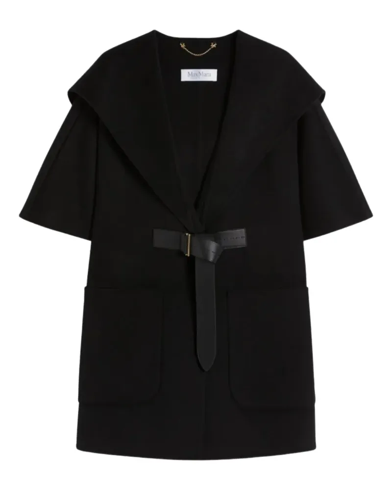 Max Mara hooded belted cape - Schwarz Schwarz
