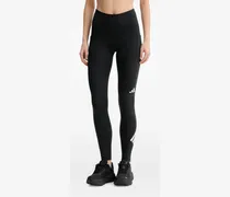 logo-print panelled leggings - Schwarz