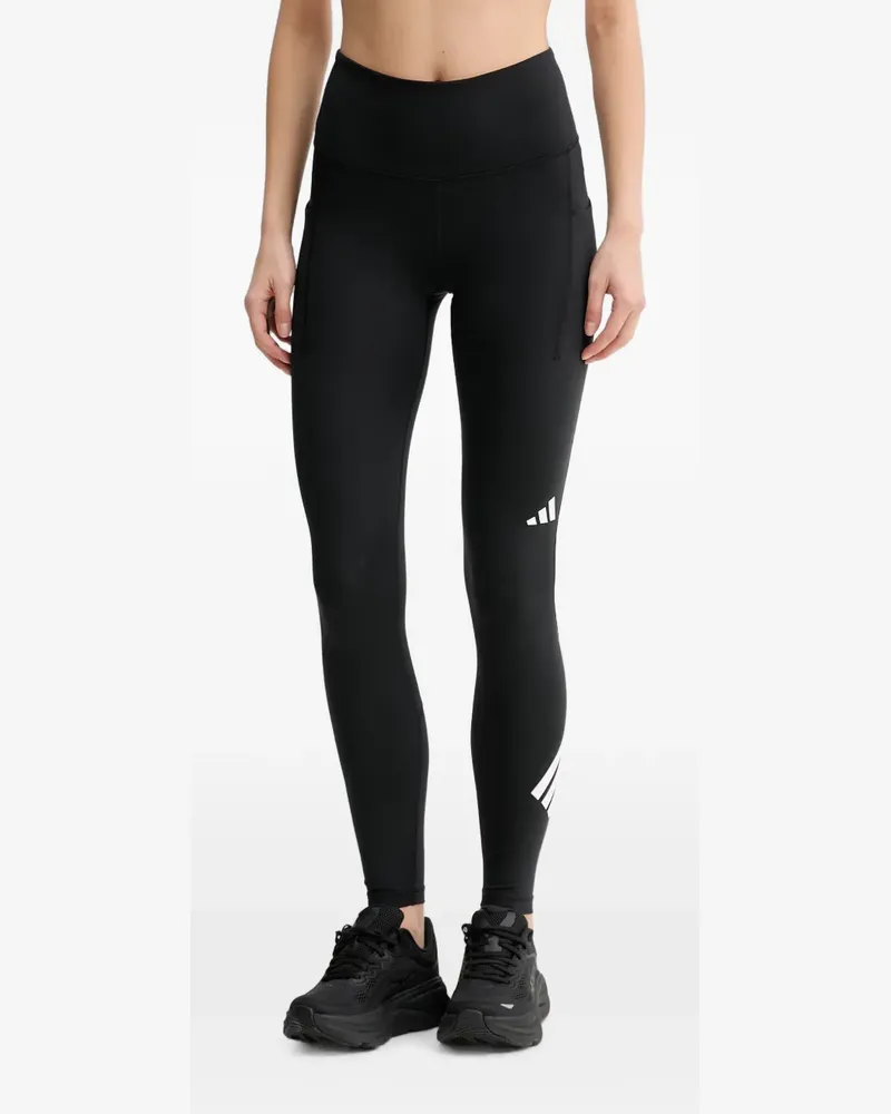 adidas logo-print panelled leggings - Schwarz Schwarz
