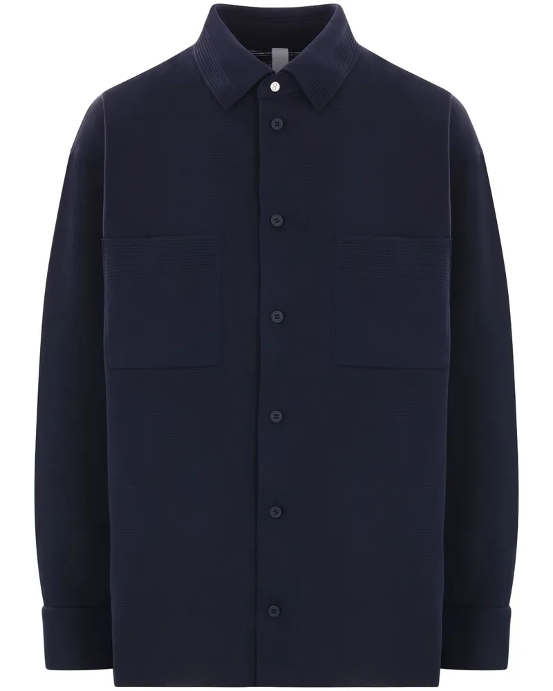 CFCL Geripptes Soft Milan Hemd - Blau Blau