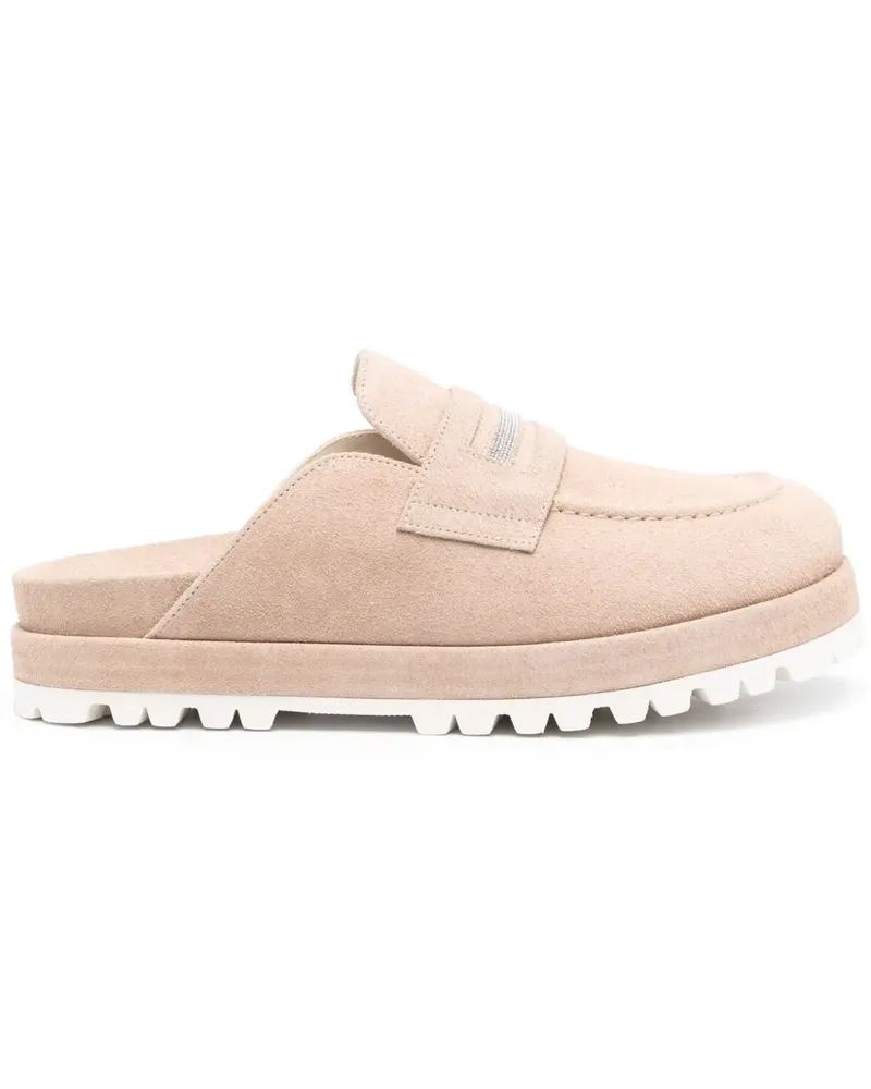 Peserico Mules aus Wildleder - Nude Nude