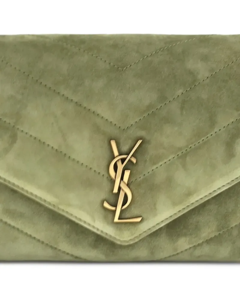 Saint Laurent small LouLou matelassé suede shoulder bag - Grün Grün