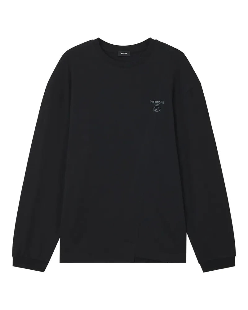 WE 11 DONE logo-print long-sleeve T-shirt - Schwarz Schwarz