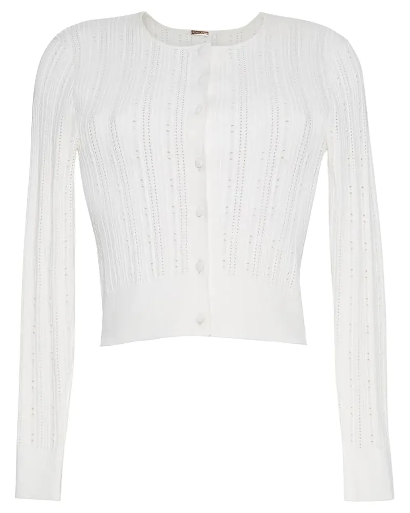 Adam Lippes Faye Cardigan aus Pointelle-Strick - Weiß Weiß