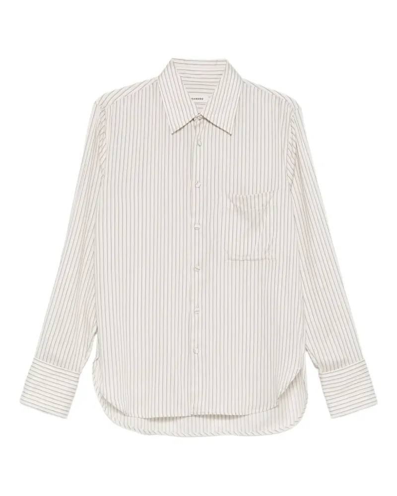 Sandro Hemd mit gestreifter Tasche - Nude Nude