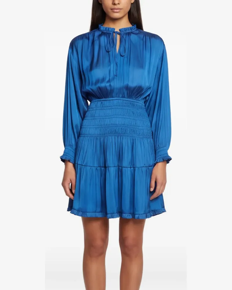 Maje Gestuftes Minikleid mit gesmoktem Ausschnitt - Blau Blau
