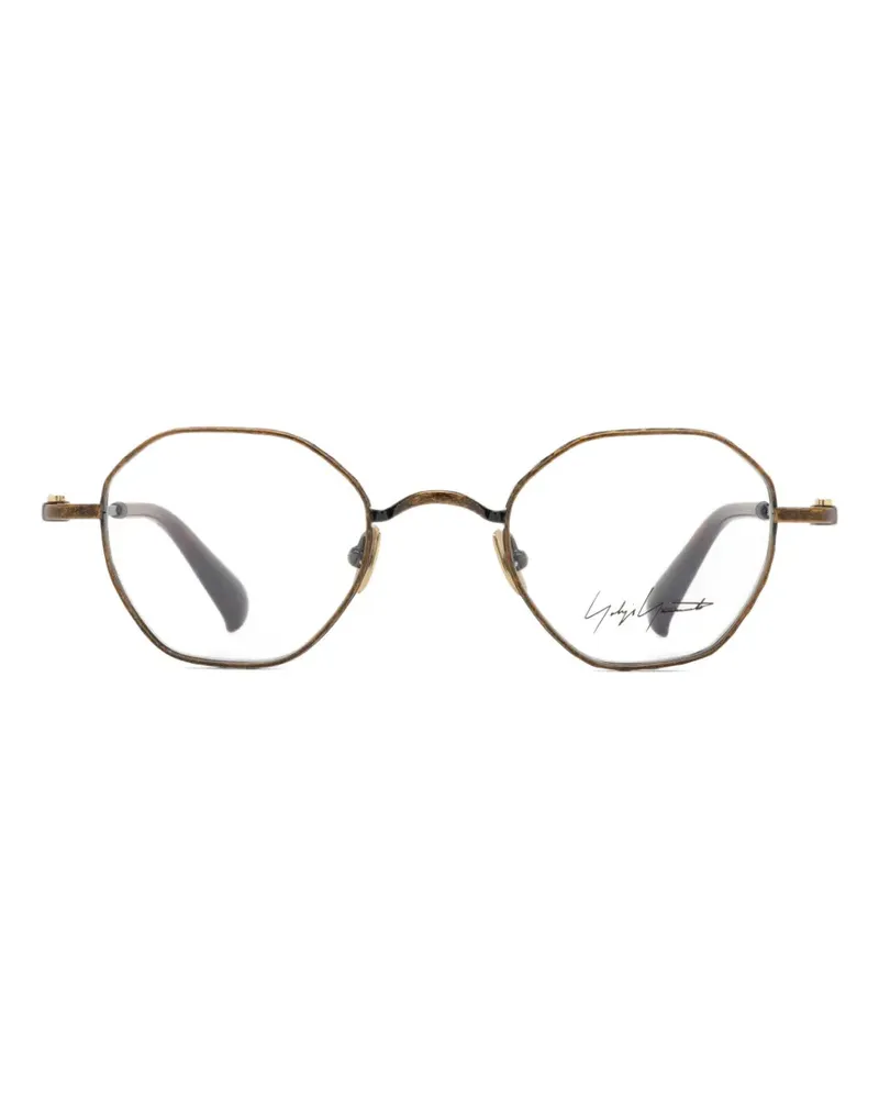 Yohji Yamamoto geometric-frame titanium glasses - Braun Braun