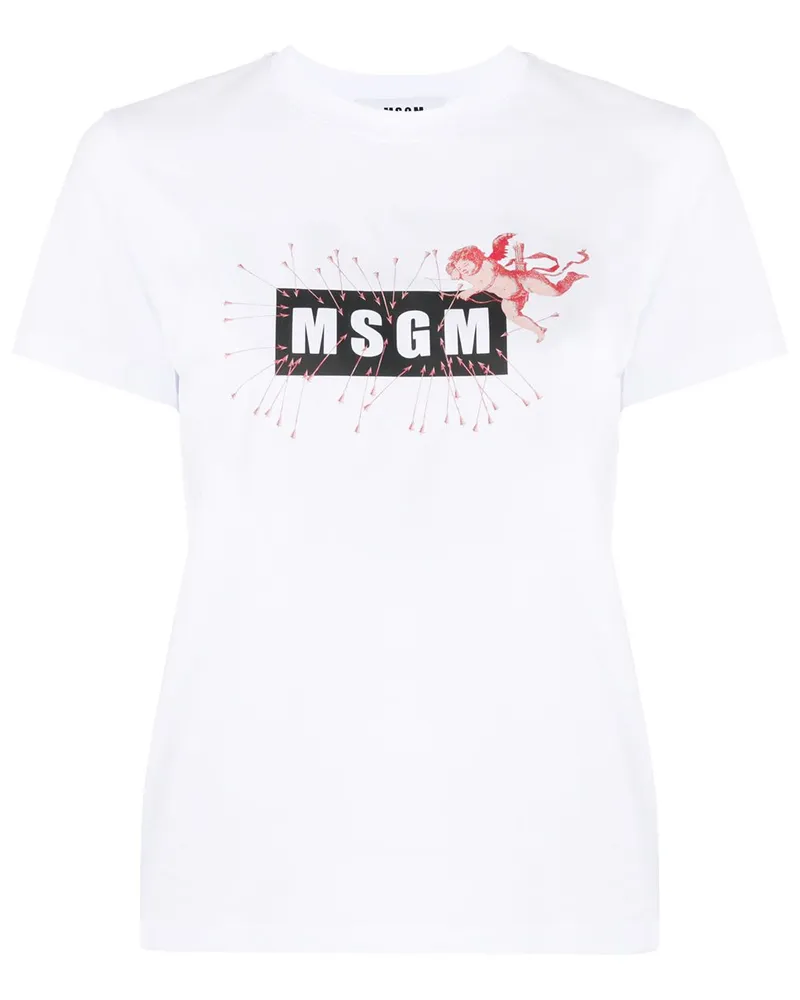 MSGM T-Shirt mit Print Weiß