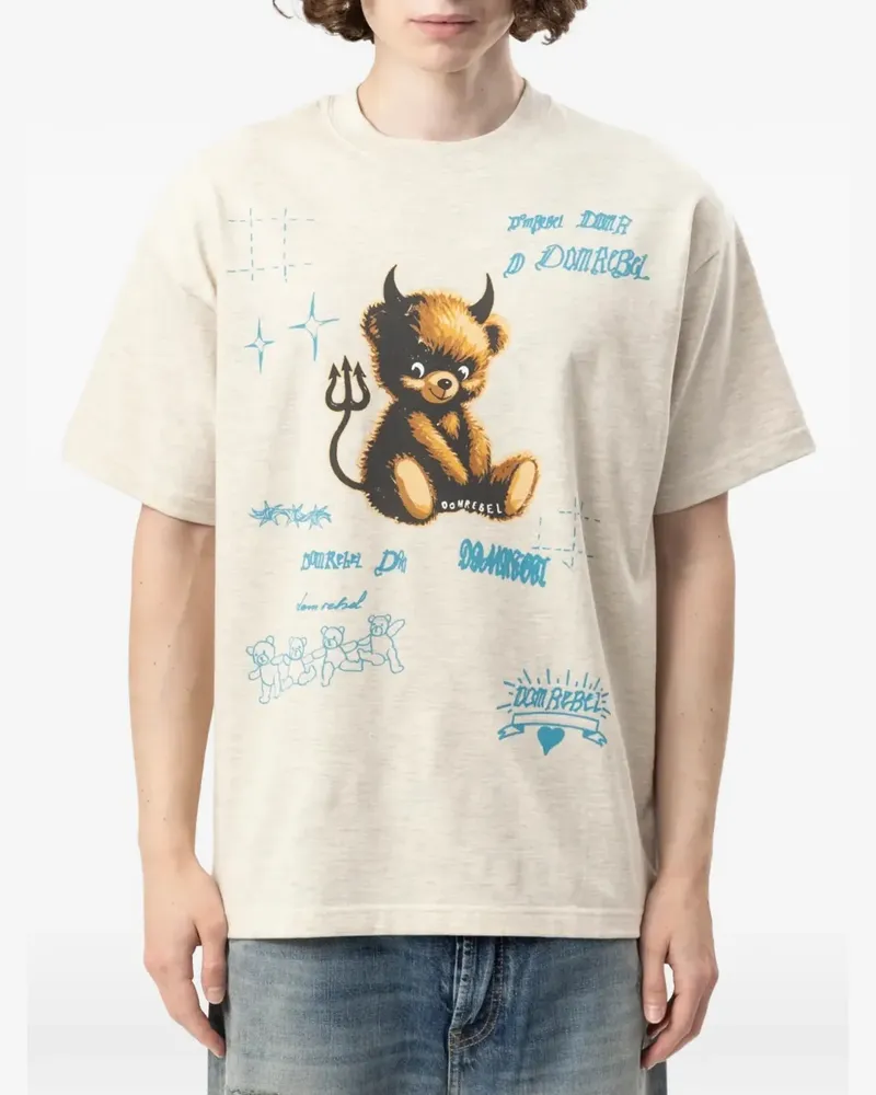 DOMREBEL Lil Dev T-Shirt mit Print - Nude Nude