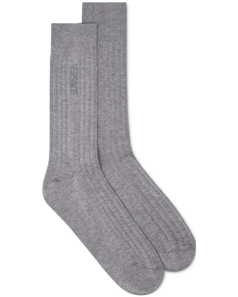 Versace Socken mit Logo-Stickerei - Grau Grau
