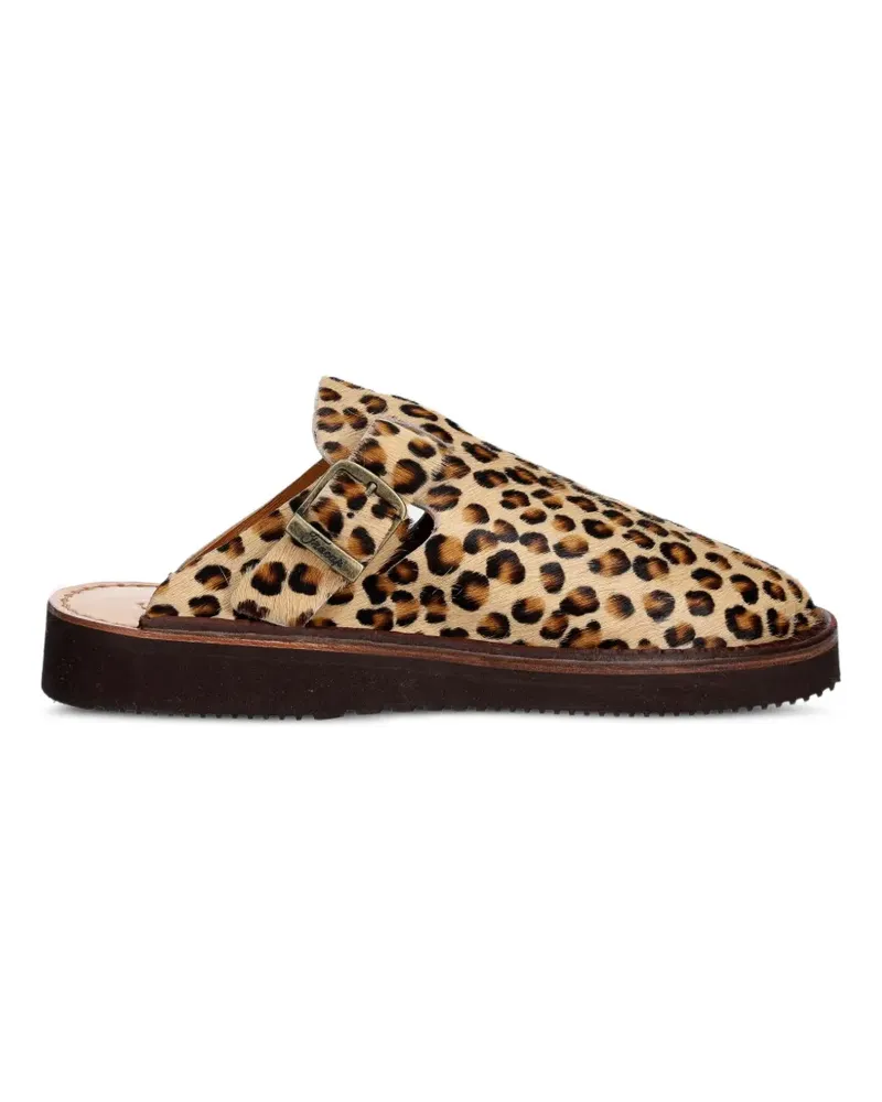 Fracap Mules mit Leopardenprint - Nude Nude