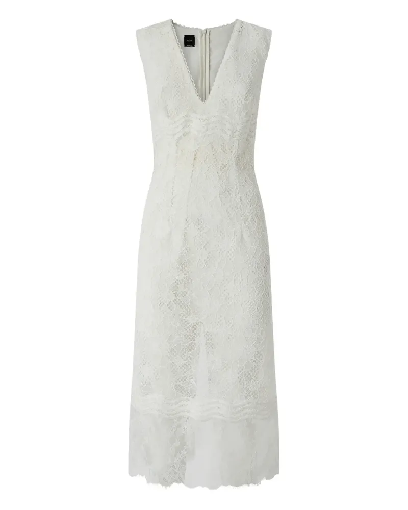 Pinko lace-overlay V-neck dress - Weiß Weiß