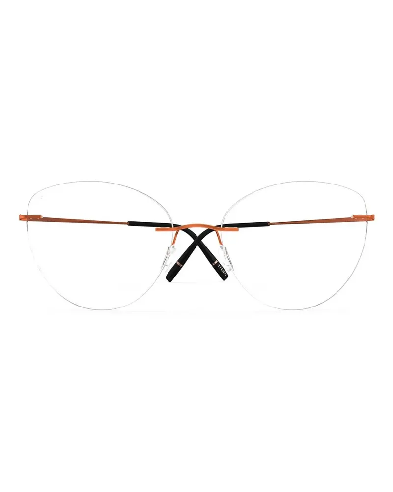 Silhouette Titan Minimal Art cat-eye frame glasses - Orange Orange
