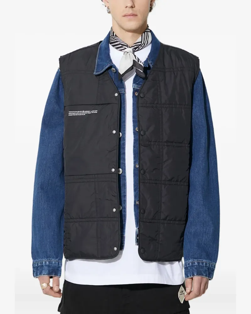 PANGAIA quilted-pattern gilet - Schwarz Schwarz