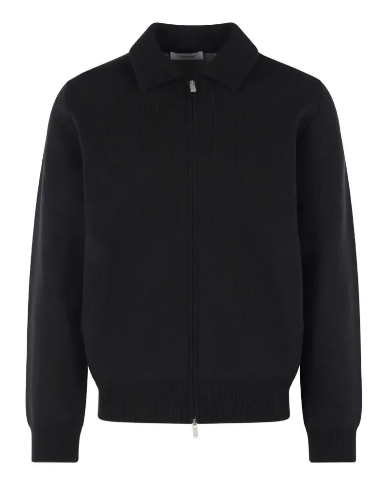 LARDINI zip-up knitted cardigan - Schwarz Schwarz