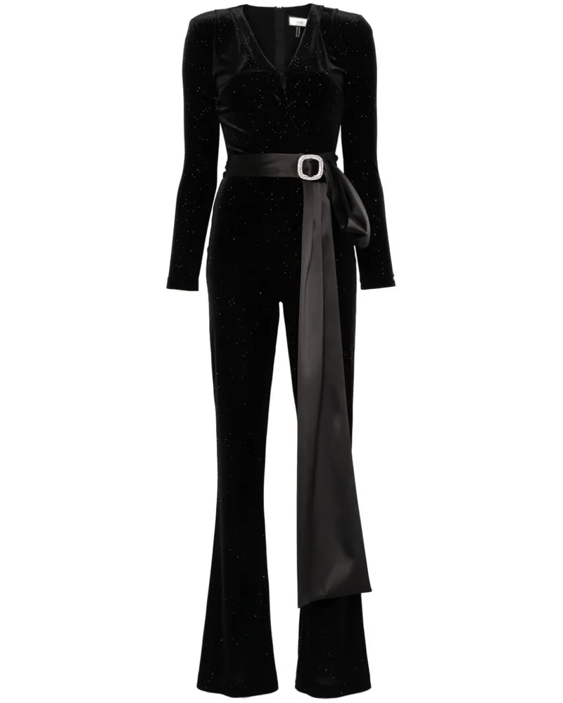 NISSA Jumpsuit mit Strassverzierung - Schwarz Schwarz