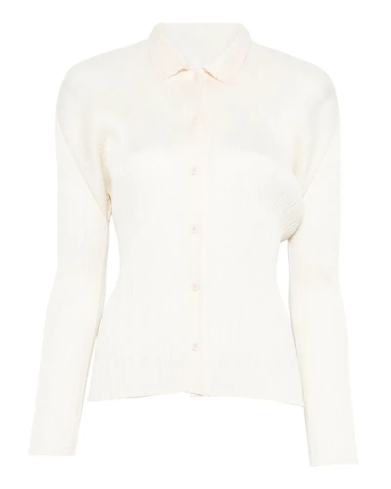 Issey Miyake Pleats Hemd - Weiß Weiß