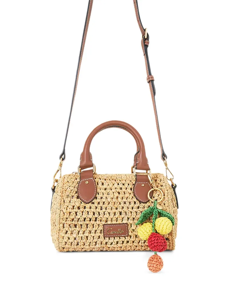 Camilla Gewebter Va Va Vintage Tote Bag mit Lederbesatz - Nude Nude