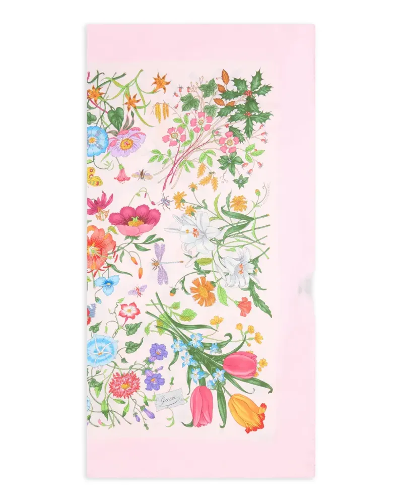 Gucci Schal mit Blumen-Print - Rosa Rosa