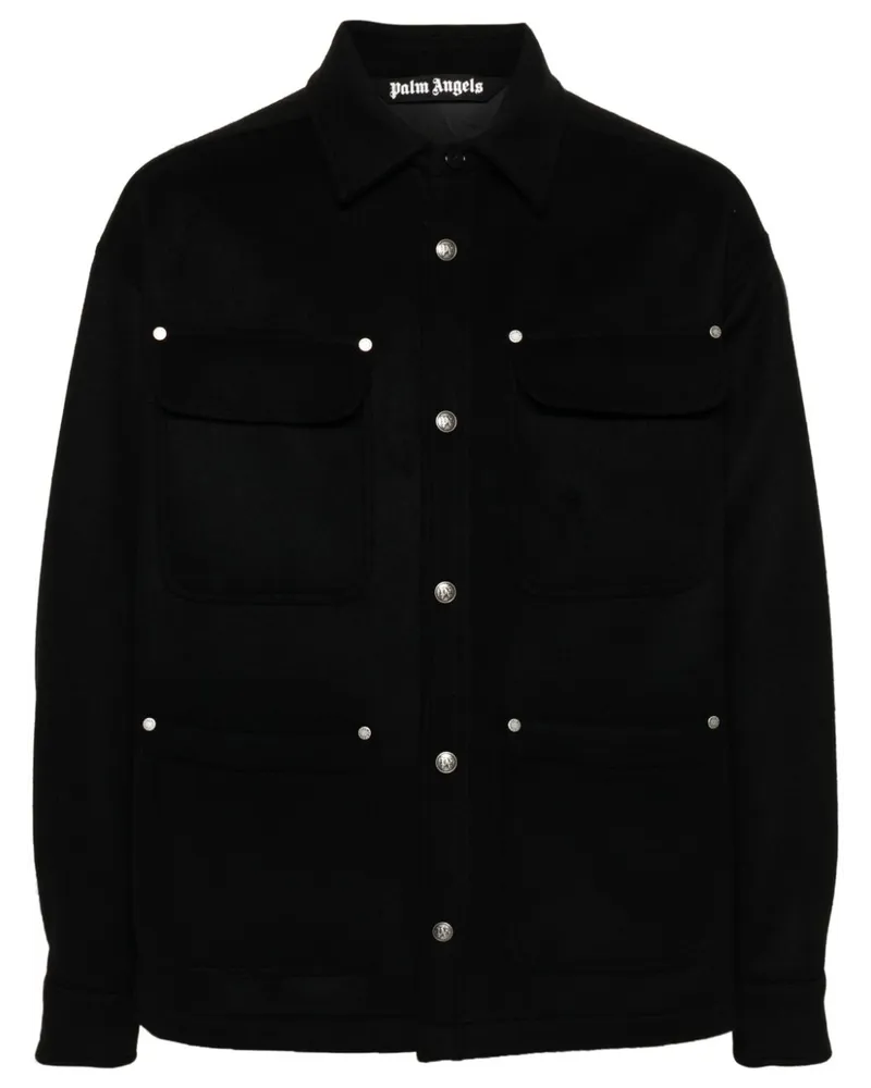 Palm Angels Hemdjacke mit Taschendetail - Schwarz Schwarz