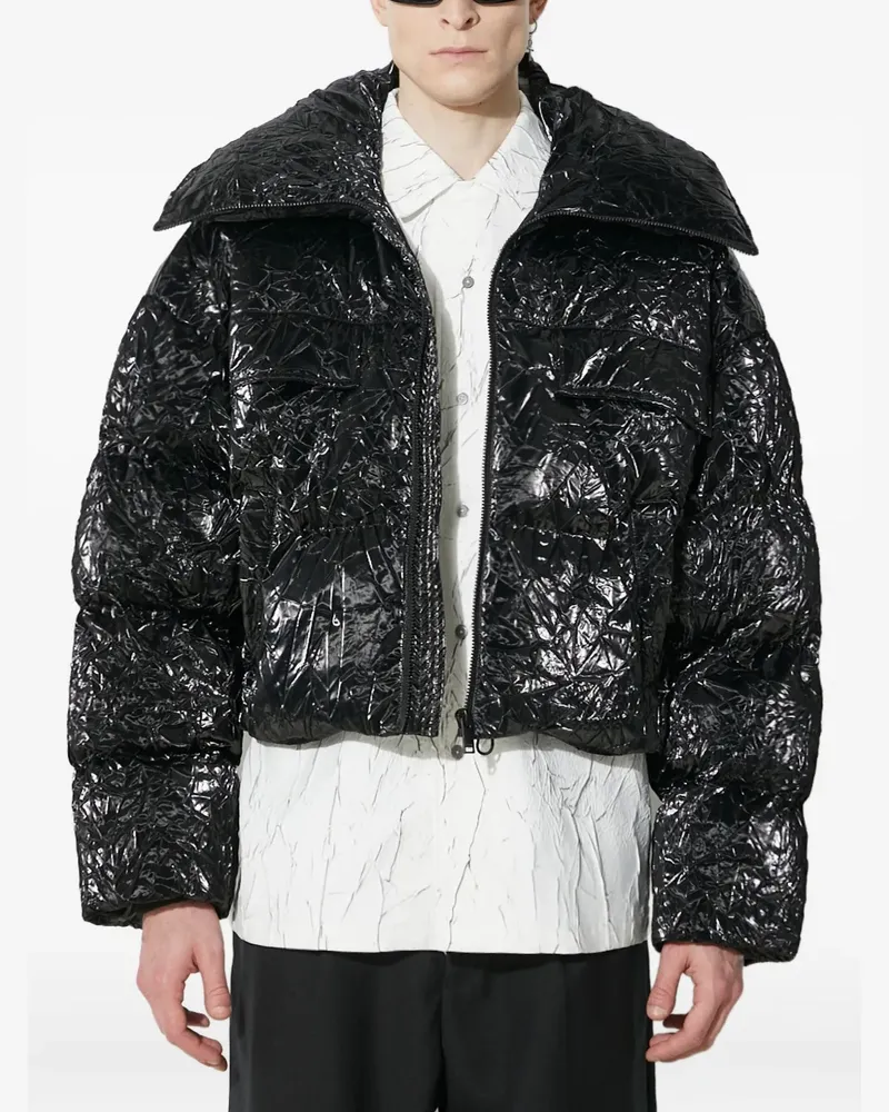 Han Kjøbenhavn Wattierte Jacke mit Knitteroptik - Schwarz Schwarz
