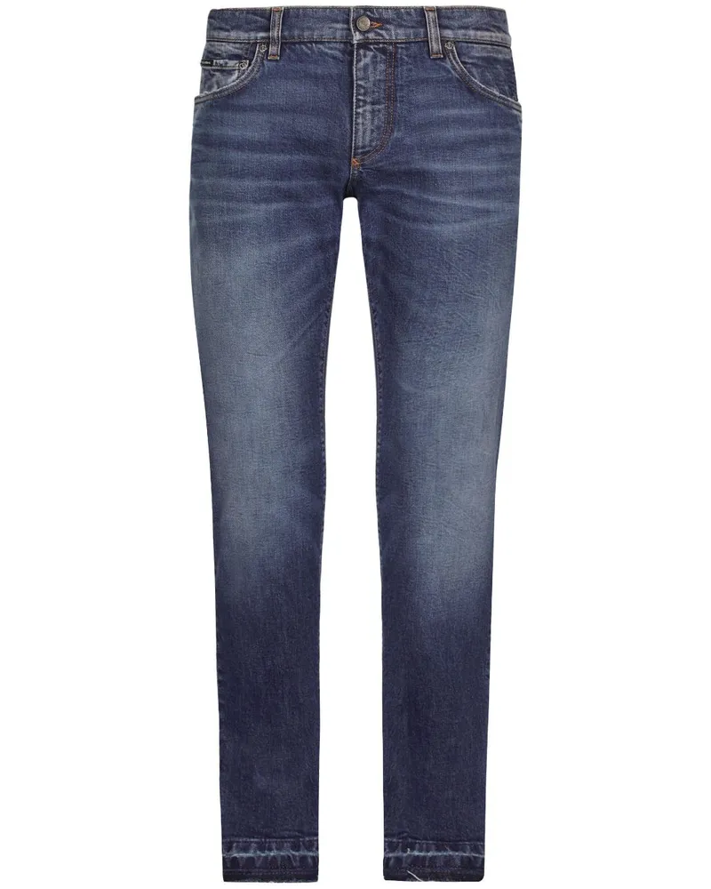 Dolce & Gabbana Straight-Leg-Jeans mit Logo - Blau Blau