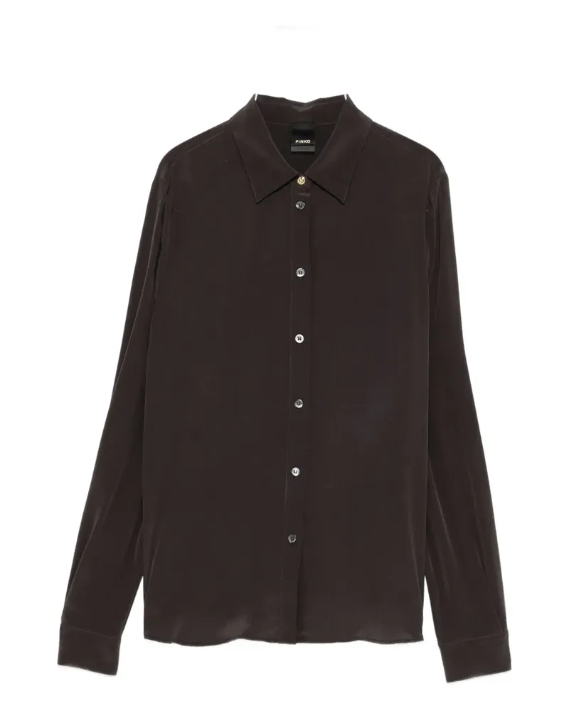 Pinko Seidenhemd mit Knopfleiste - Grau Grau